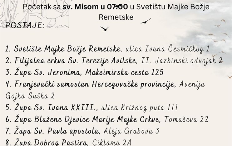 Križni put crkvama grada Zagreba